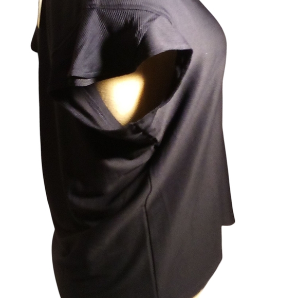 RBX - Flutter Sleeve, Split neck,  UPF 50+, Ribbed Women's Large Navy Blue Top - Picture 6 of 10